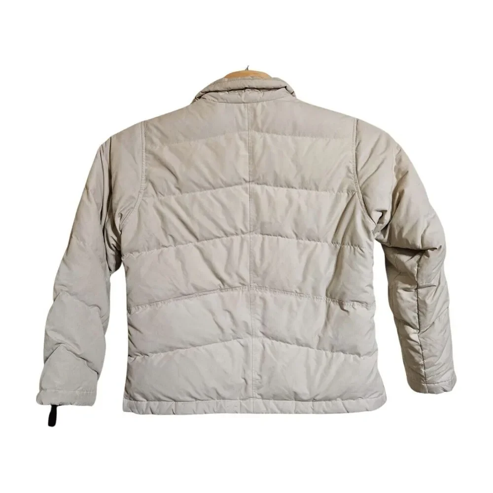 Eddie Bauer Goose Down Insulated‎ Puffer Bomber Coat Beige Women's L